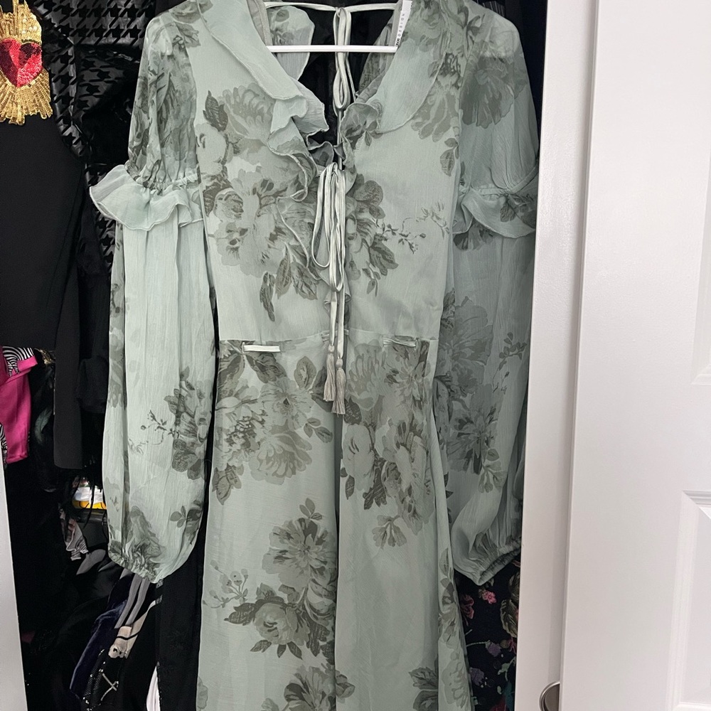 Floral Ruffle Midi Dress - Picture 11 of 16